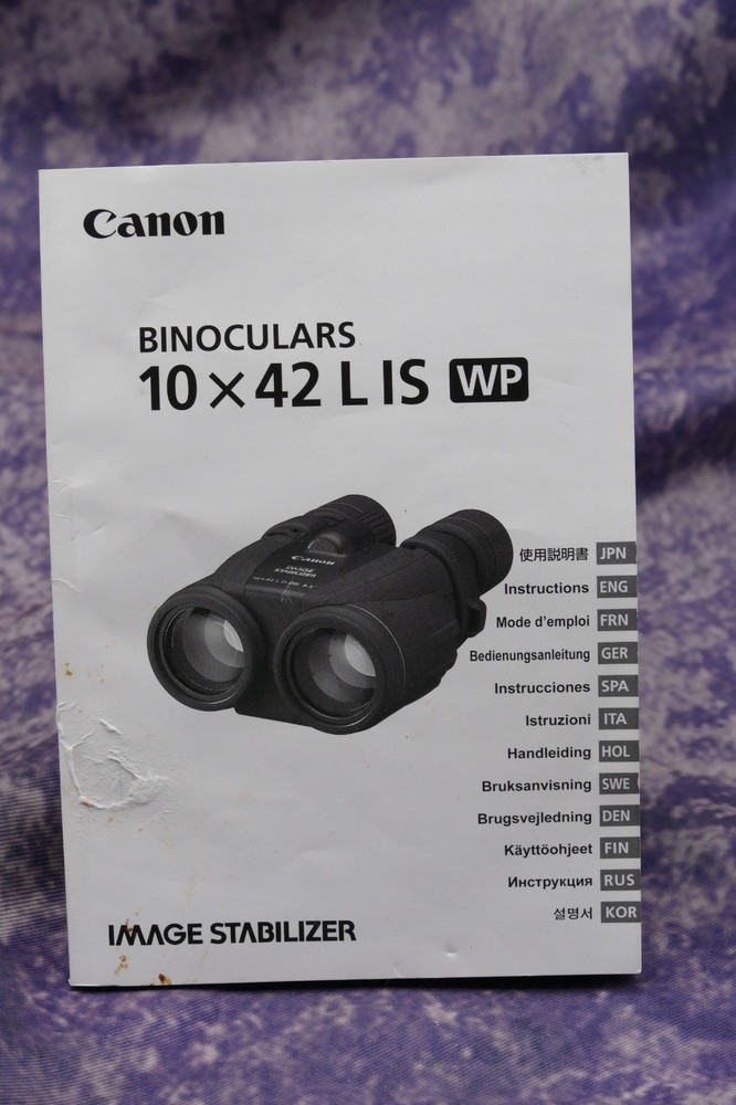 Canon Binoculars 10x42 L IS WP Original Multi Language Instruction Manual