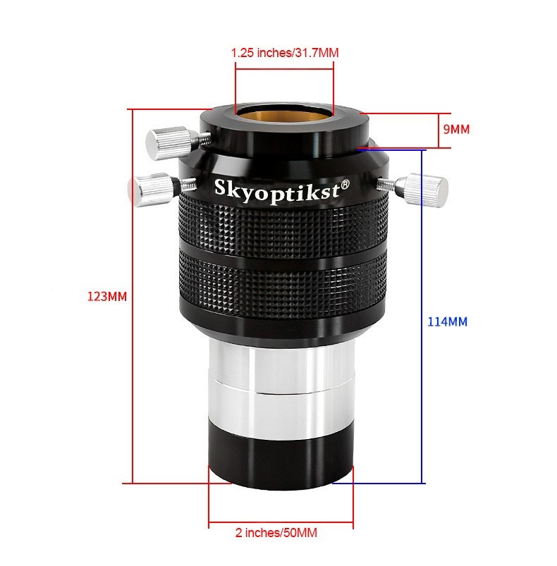 Astromania 2" 2x Apochromatic Barlow Lens - 4 Elements Fully Multi-Coated