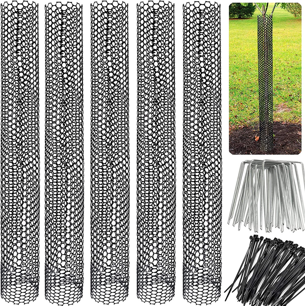 Mesh Tree Trunk Protectors 6 Pack 40 Inches Tree Bark Protector Guard with Zip