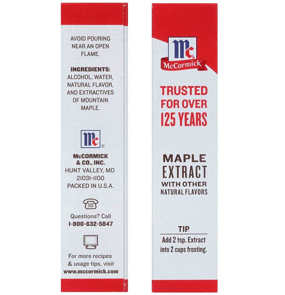 McCormick Maple Extract Flavoring Non GMO - 1 Oz - EACH