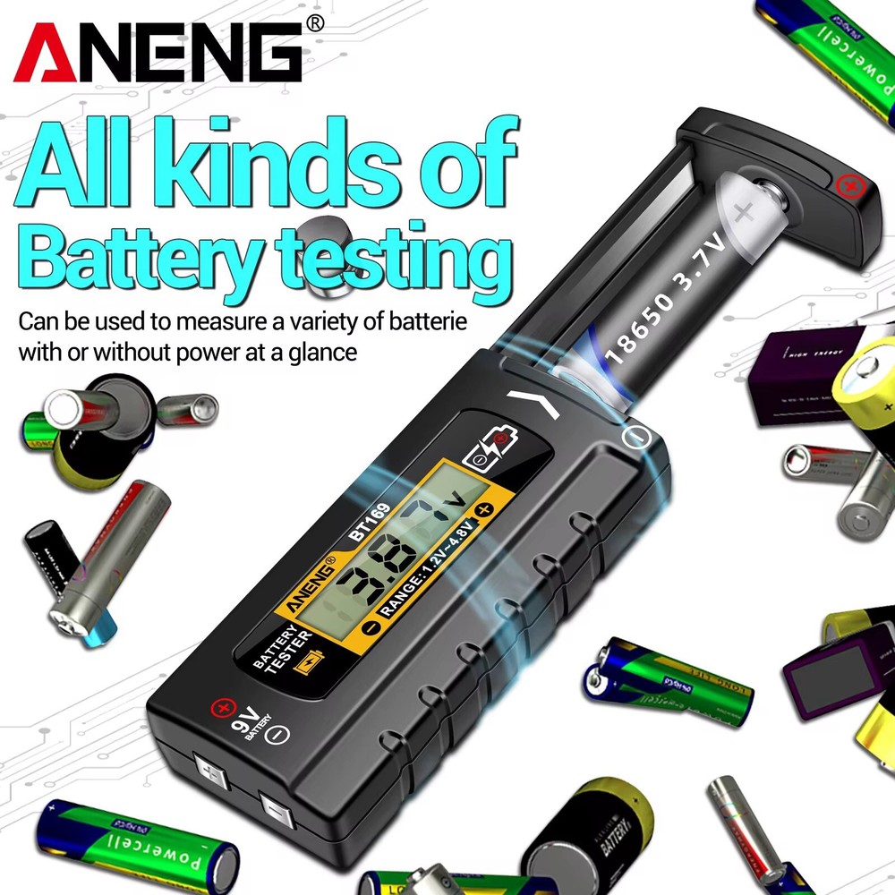 Home Battery Tester Battery Checkers With Digital Display for AA AAA C D Button