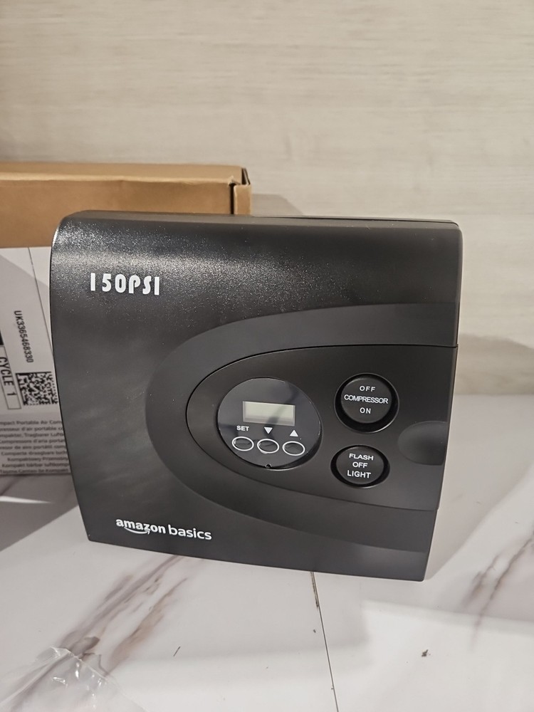 Amazon Basics Portable Air Compressor, 150 PSI, Black