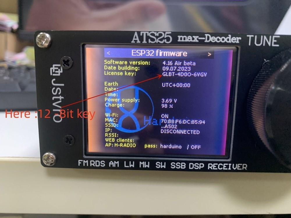 1PCS ATS25max-Decoder Si4732 Full Band Radio Rece-iver DSP SW w/ Activation Code