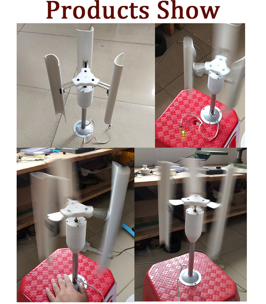 12V Vertical Axis Wind Turbine Generator Model for Education and Experiments