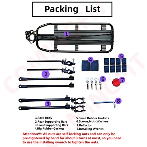 180lbs Capacity Solid Bearings Universal Adjustable Bicycle Luggage Cargo Rack