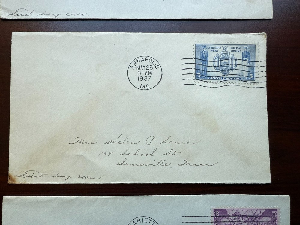 (3) US 1937 FDC First Day Covers #792, 794 & 795 Used