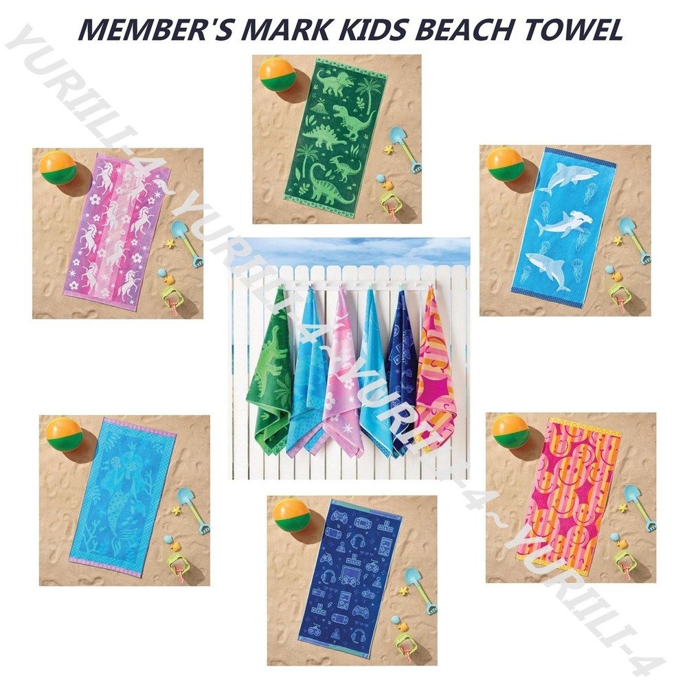 MEMBER'S MARK KIDS BEACH TOWEL, 30" x 60"~ASSORTED DESIGNS