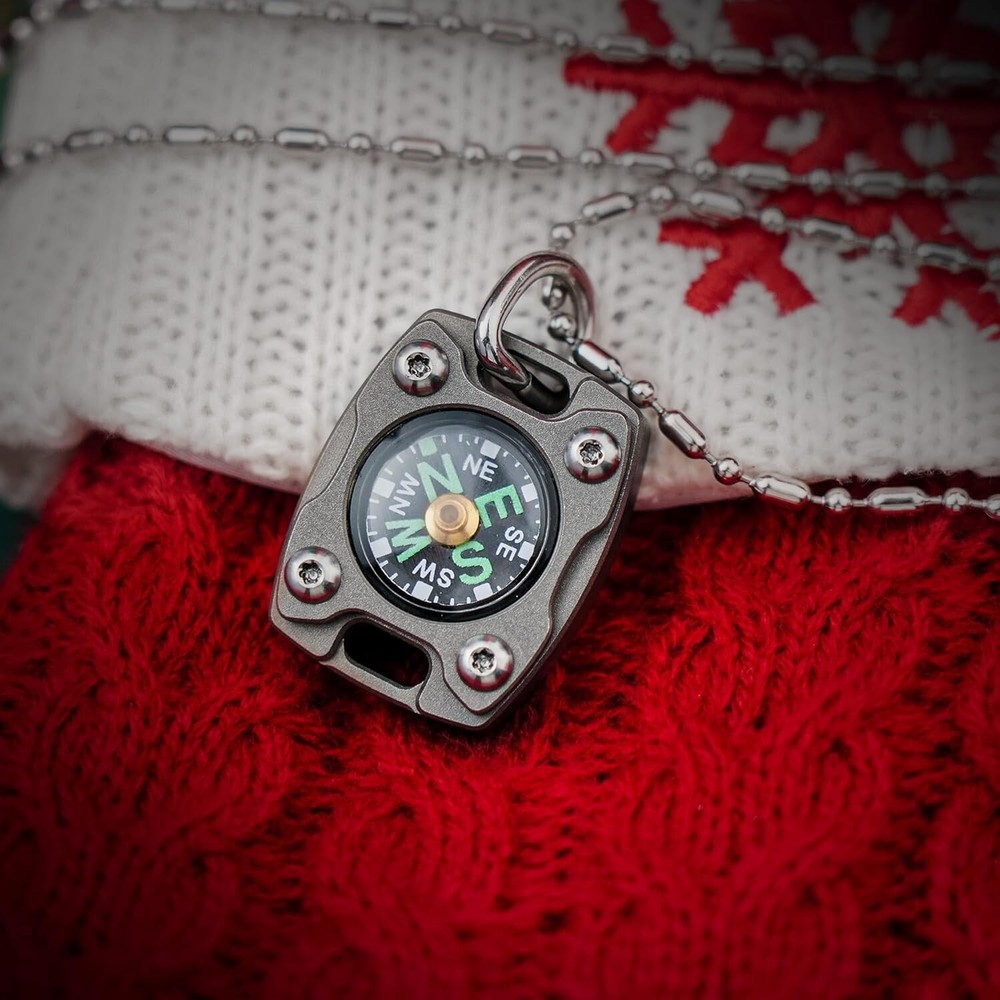 Waterproof Mini Titanium/Brass Compass - Ideal for Hiking & Survival
