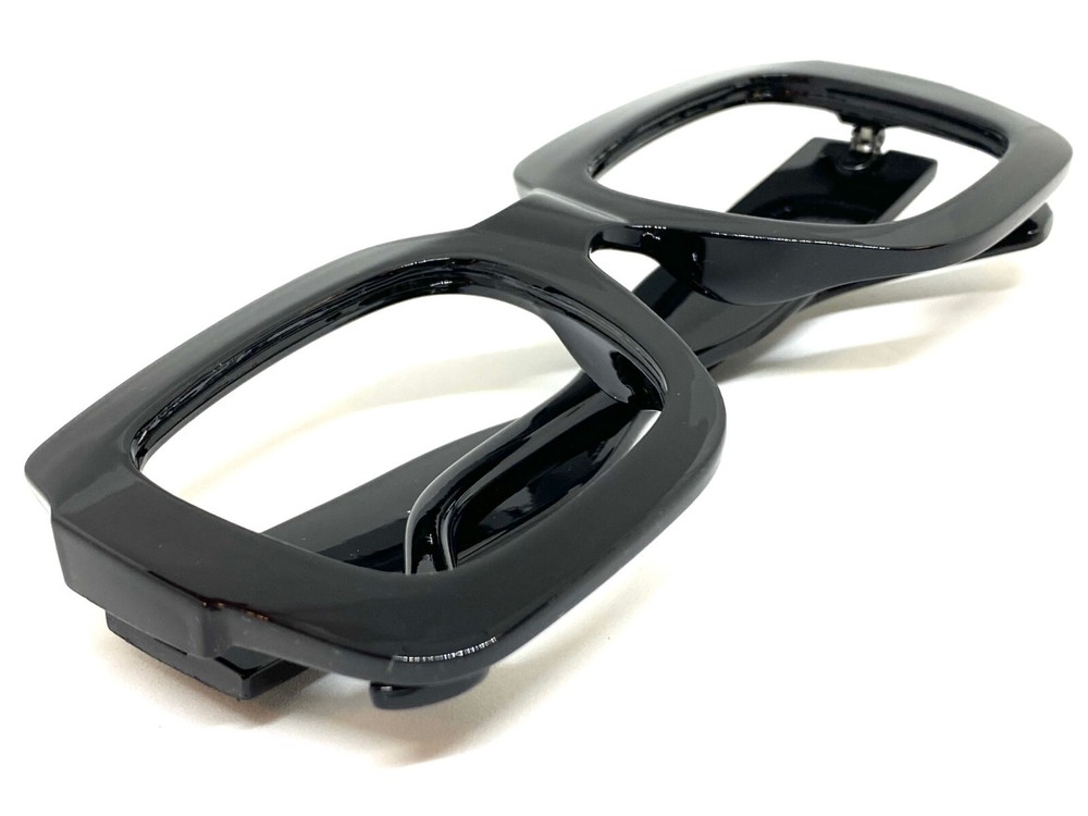 Oversized RETRO Large Thick Square Black Lensless EYE GLASSES Frame Only NO Lens