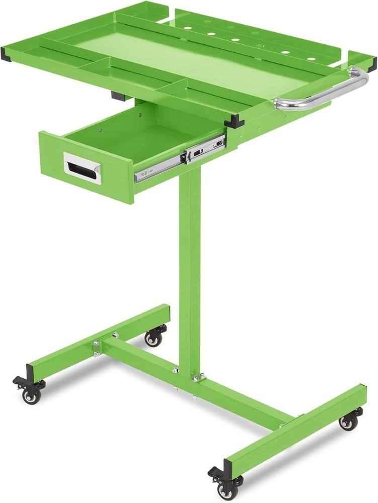 Tear Down Tray Mobile Work Table 220lbs Capacity Rolling Tool Table with Drawer