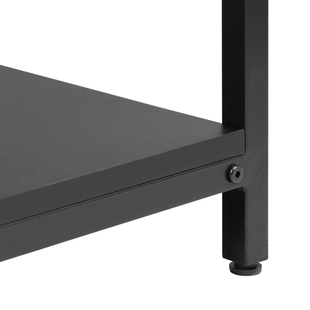 39" Rectangular Coffee Table Industrial Wood Center Table w/ Storage Shelf Black