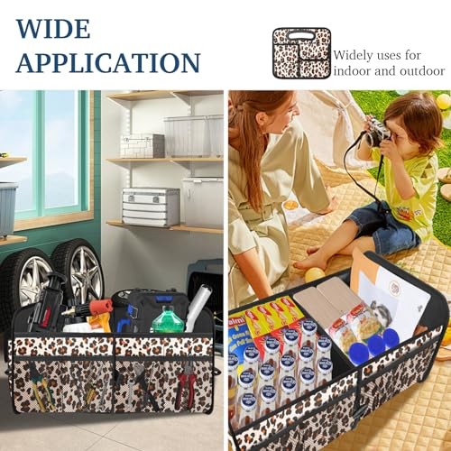 Car Trunk Organizer, Trunk Storage Organizer with Large Standard Leopard print