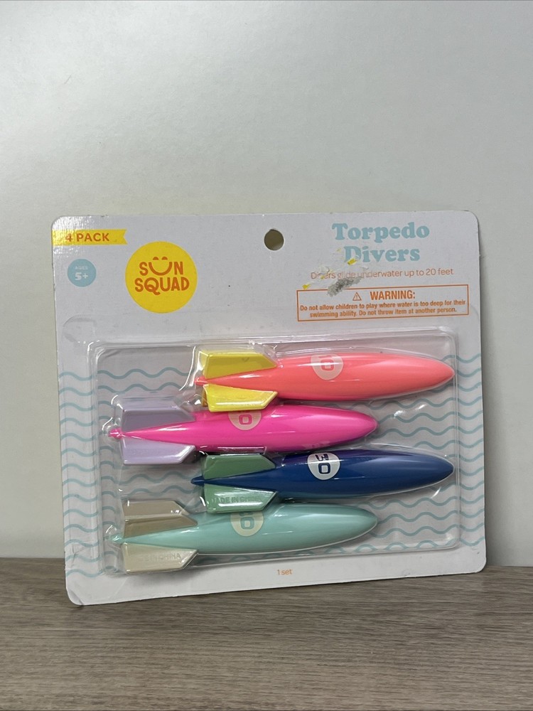 Torpedo Divers - Sun Squad. Pool Toys. Diving Toy 4 Pack