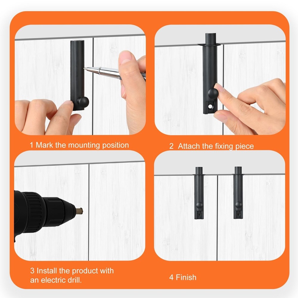 2 Pack Solid Brass Surface Bolt 3 Inch, Heavy Duty Concealed Slide Surface Do...