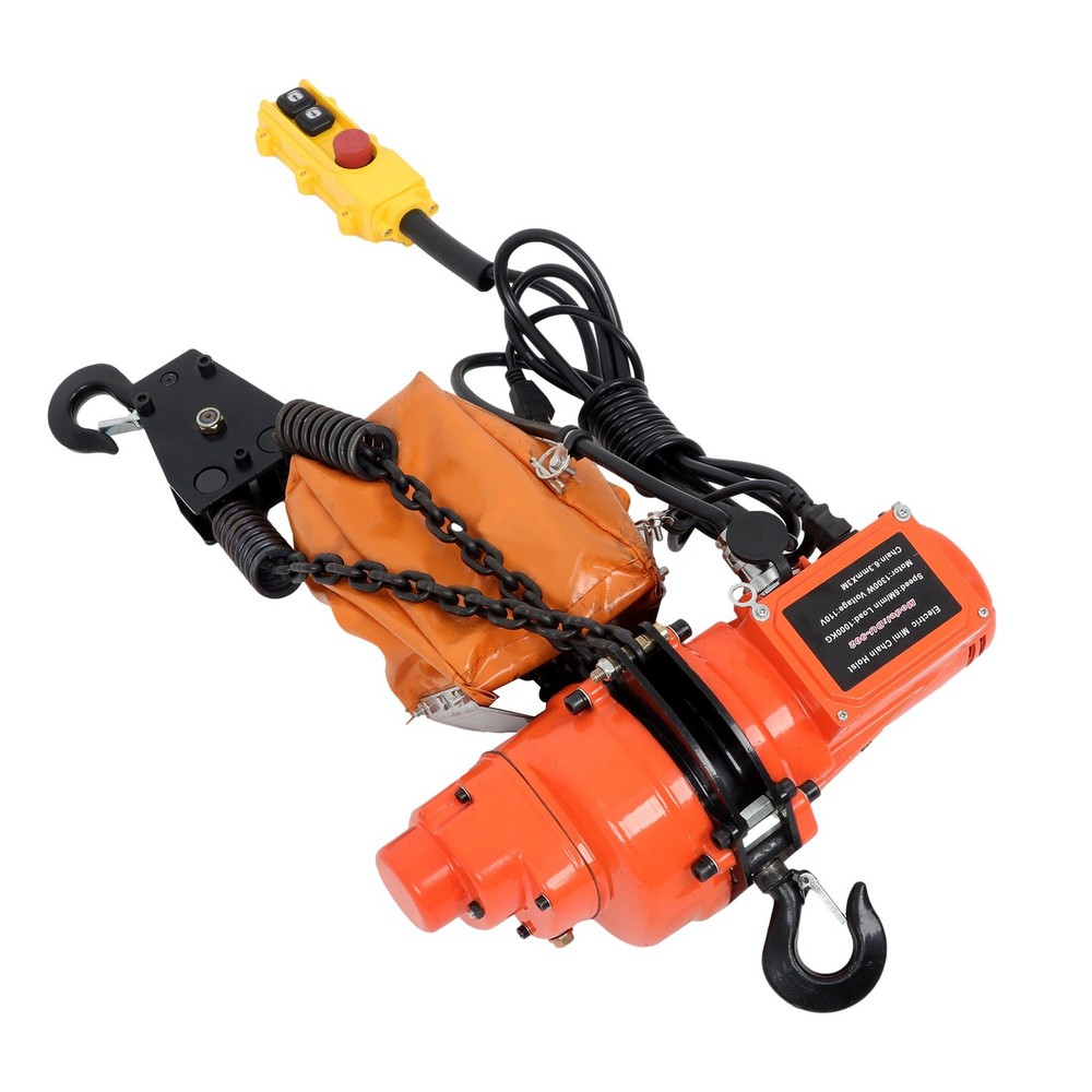 1T/2200lbs 3m/10Ft Wired Remote Control Electric Chain Hoist G80 double chain