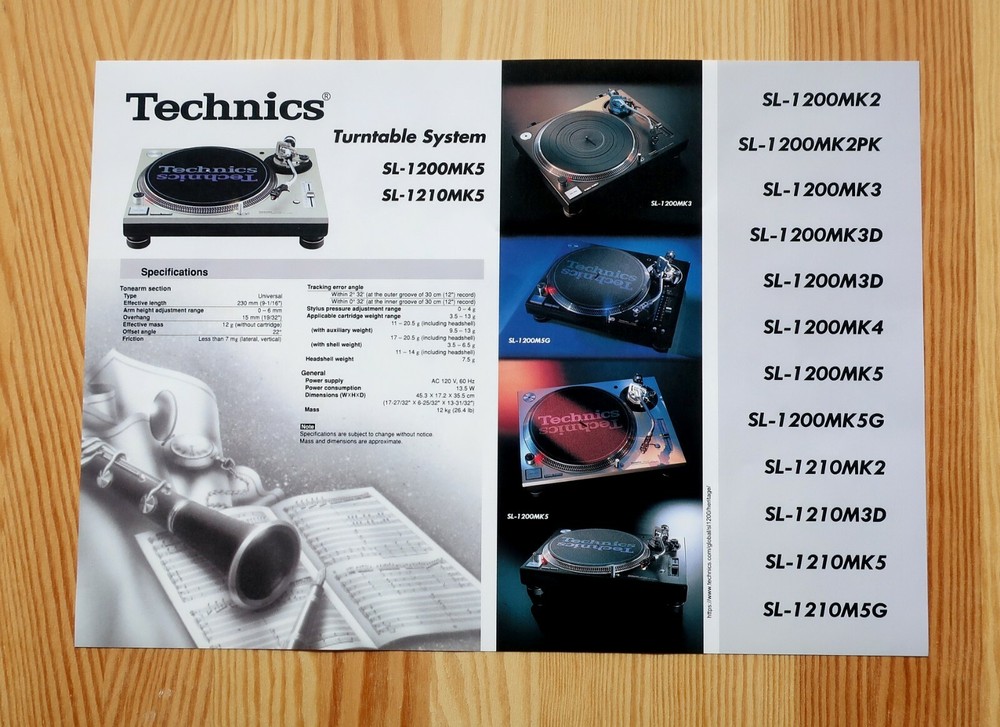 Technics SL-1200 Mk2-Mk5 & SL-1210 series Custom Designed Alignment Protractor