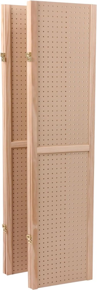 Folding Pegboard Display Craft Display 4 Panel 5' Folds Flat 60" H Peg Board