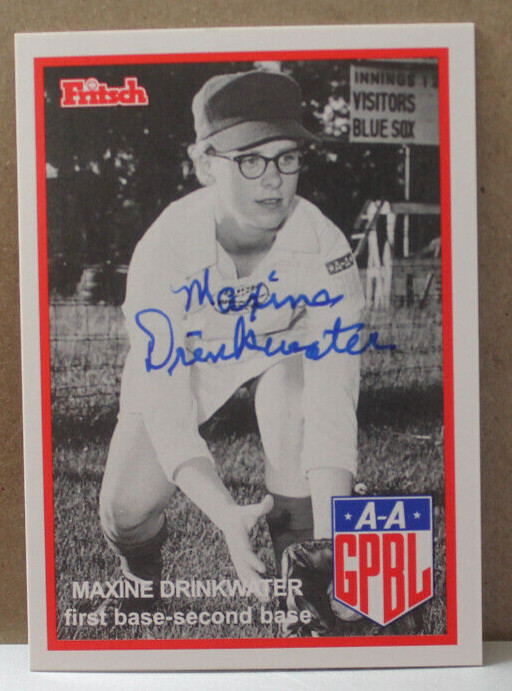 AAGPBL "MAXINE DRINKWATER" SIGNED CARD #56