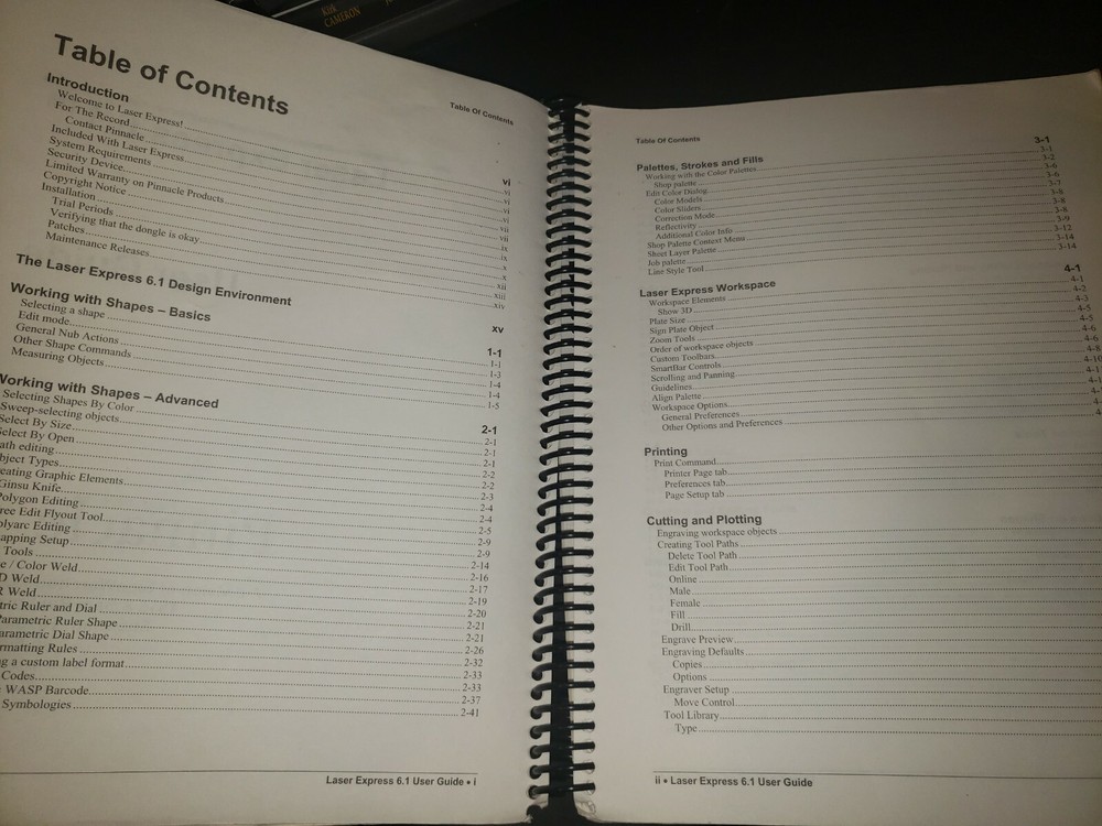 Laser Engravers Pinnacle Laser Express 6.1 User Guide Spiral-Bound