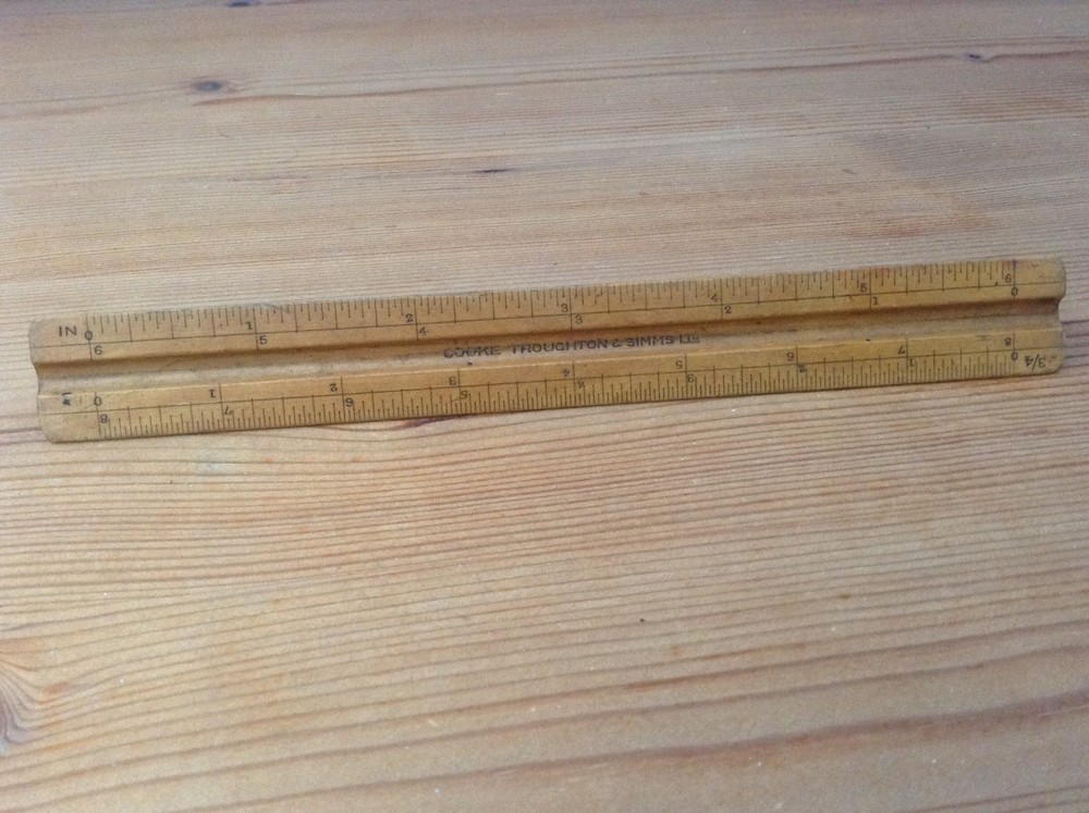 Vintage COOKE, TROUGHTON,& SIMMS LTD - Small Triangular Wooden Ruler