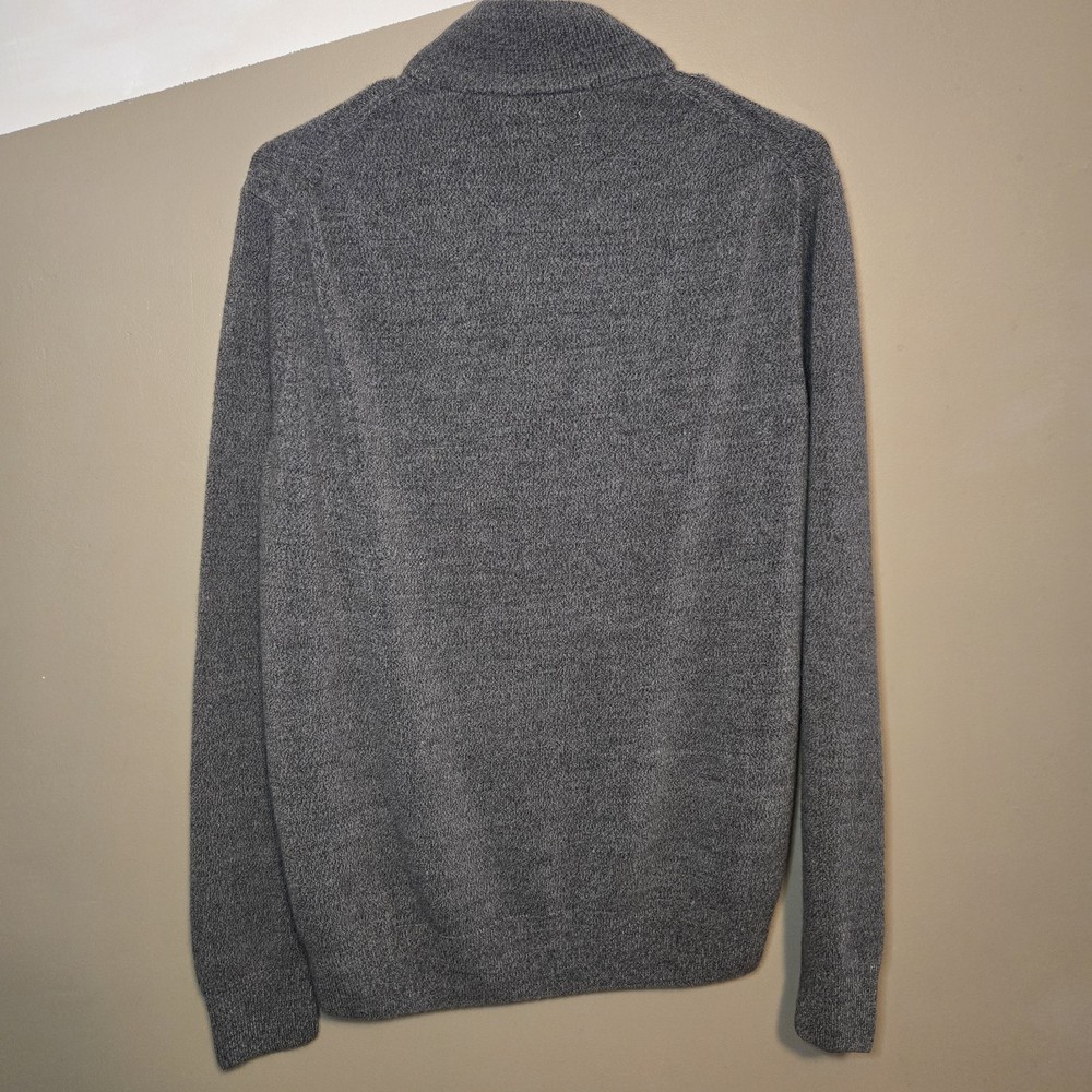 John Bartlett Consensus Men's Gray Sweater 1/4 Zip Patterned Front Size Medium