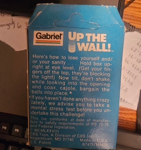 up the wall game Gabriel Vintage Game