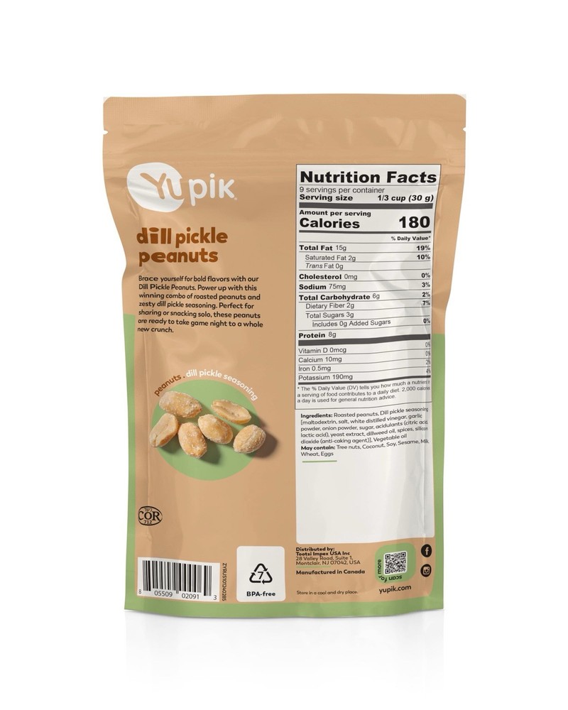 :.Yupik Dill Pickle 🥒 Peanuts, 10 Oz Bag.:
