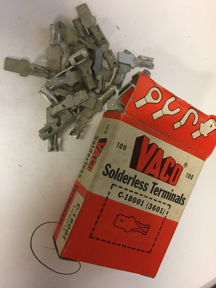 C18001 VACO CRIMP SPADE TERMINALS 37 pcs only