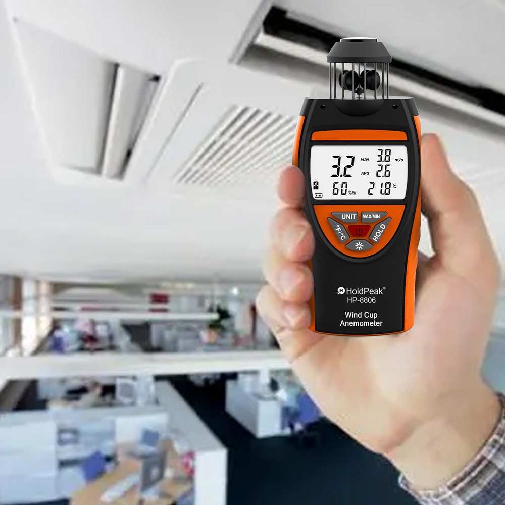 Digital Wind Gauge Cup Anemometer 42m/s Wind Speed Meter with Compass Data Hold