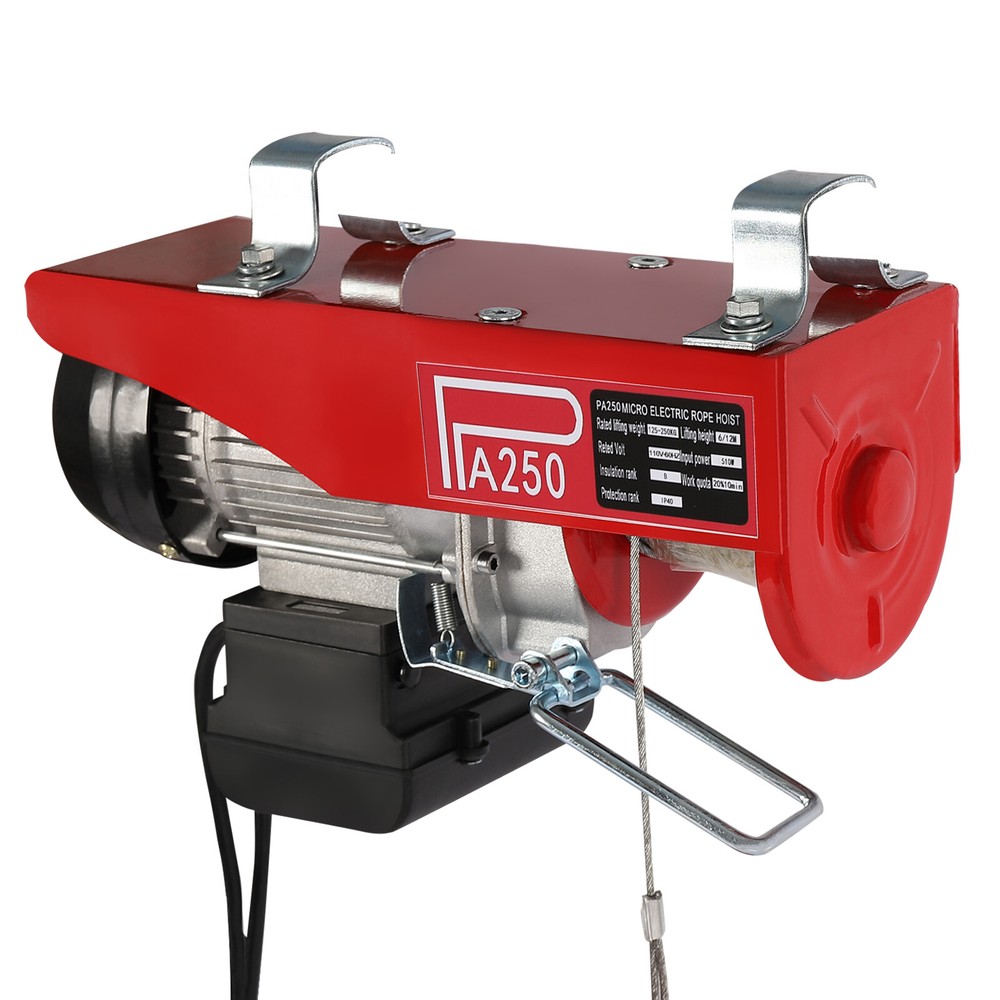 2200LBS Electric Hoist Winch Engine Crane with Wired Remote 110V