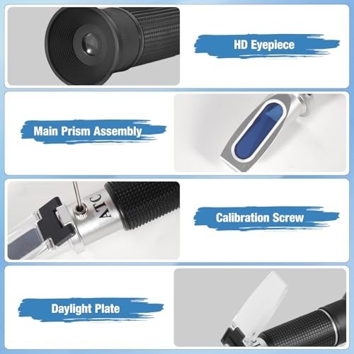 Dual Scale Refractometer with ATC - Brix & Specific Gravity for Wine & Beer Brew