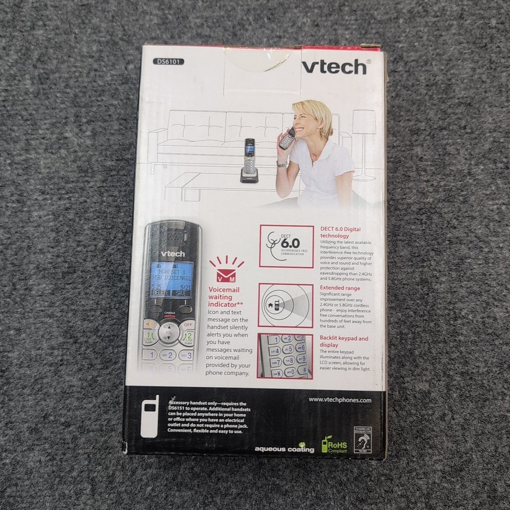 VTech DS6101 Accessory Cordless Handset Caller ID Call Waiting Replacement