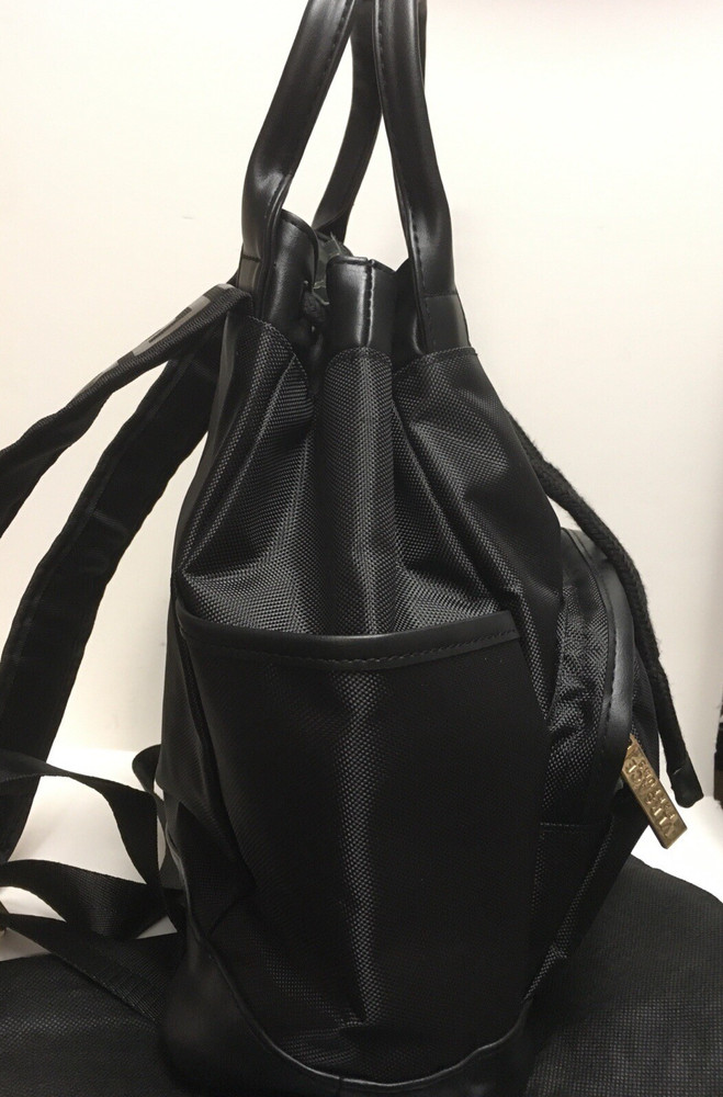Versace Parfums Bag Backpack/ Black Drawstring Perfumes Duffle Overnight new