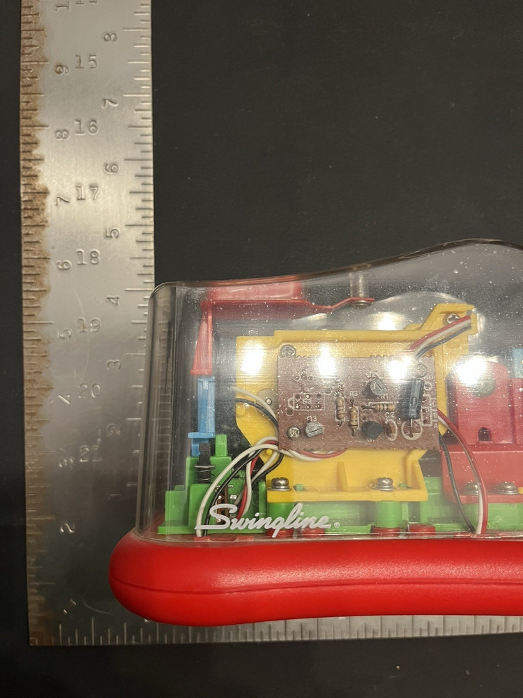 Vintage Swingline Clear Electronic Stapler 1990s See-Through Red Tested