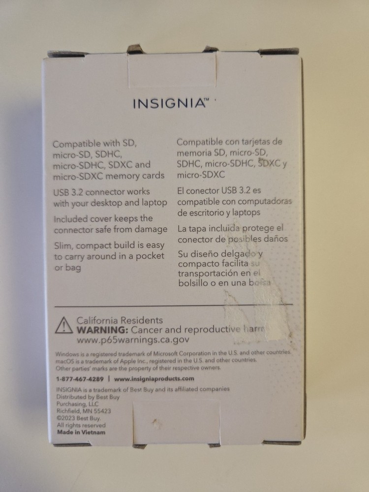 (4) Insignia USB-C USB to SD microSD Memory Card Reader PC MAC ios Android