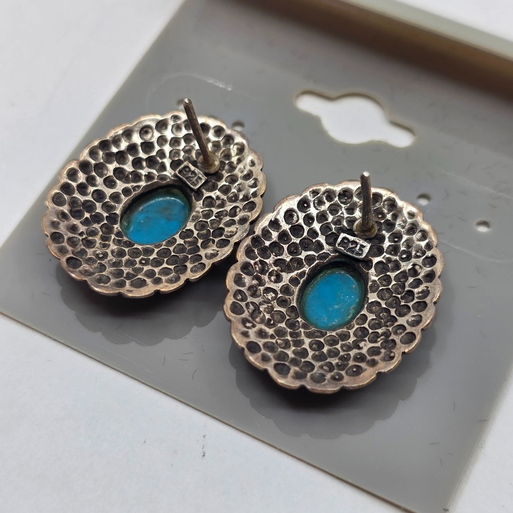 Southwest Style Sterling Silver Turquoise Post back Earrings