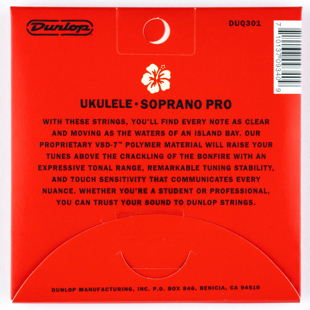 Dunlop DUQ301 VSD-7 Polymer Soprano Pro Ukulele Strings 4-String Set .023-.026