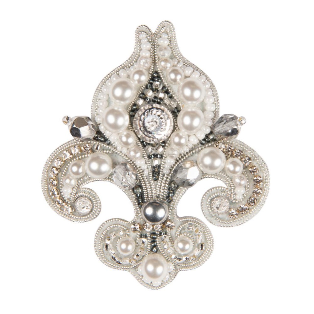 Crystal Art Beadwork kit for creating brooch Heraldic lily BP-337C