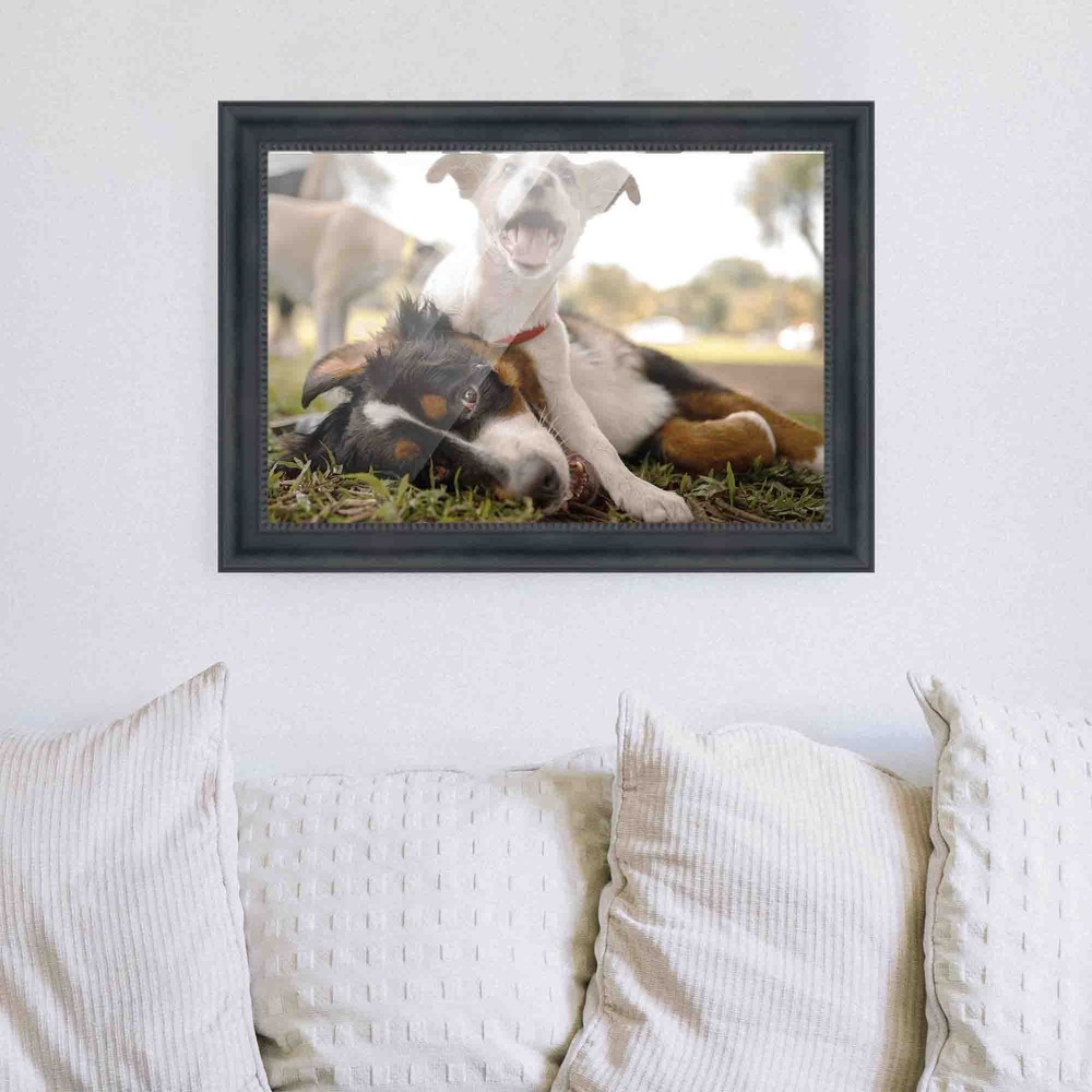 17x11 Frame Black Real Wood Picture Frame Width 1.5 inches | Interior Frame Dept