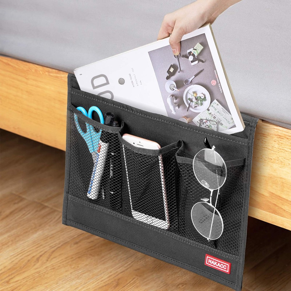 Hakacc Bedside Storage Organizer With Pocketsbedside Caddy,remote Con