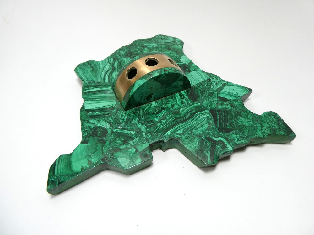 Malachite Pen Holder Desk Set Approx. 1920-1940