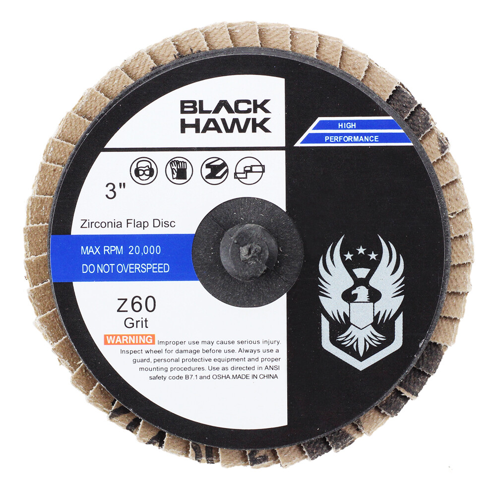 10 Pack - 3" Mini Flap Discs 60 Grit Quick Change Sanding Roloc Style Type R