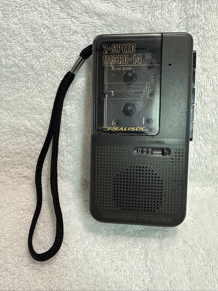 Realistic Micro-Minisette 14-1175 Microcassette Recorder 2-Speed Tested WORKING