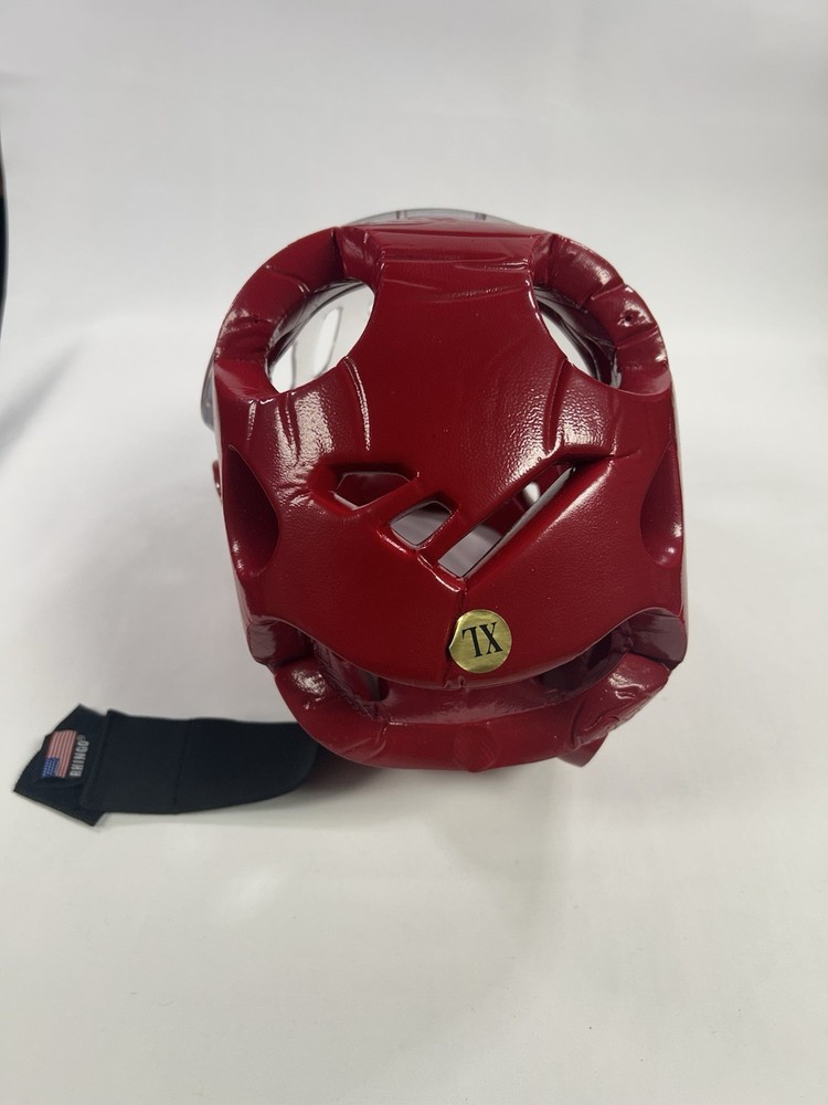 Rhingo Red Sparring Mask with Plastic Face Guard XL