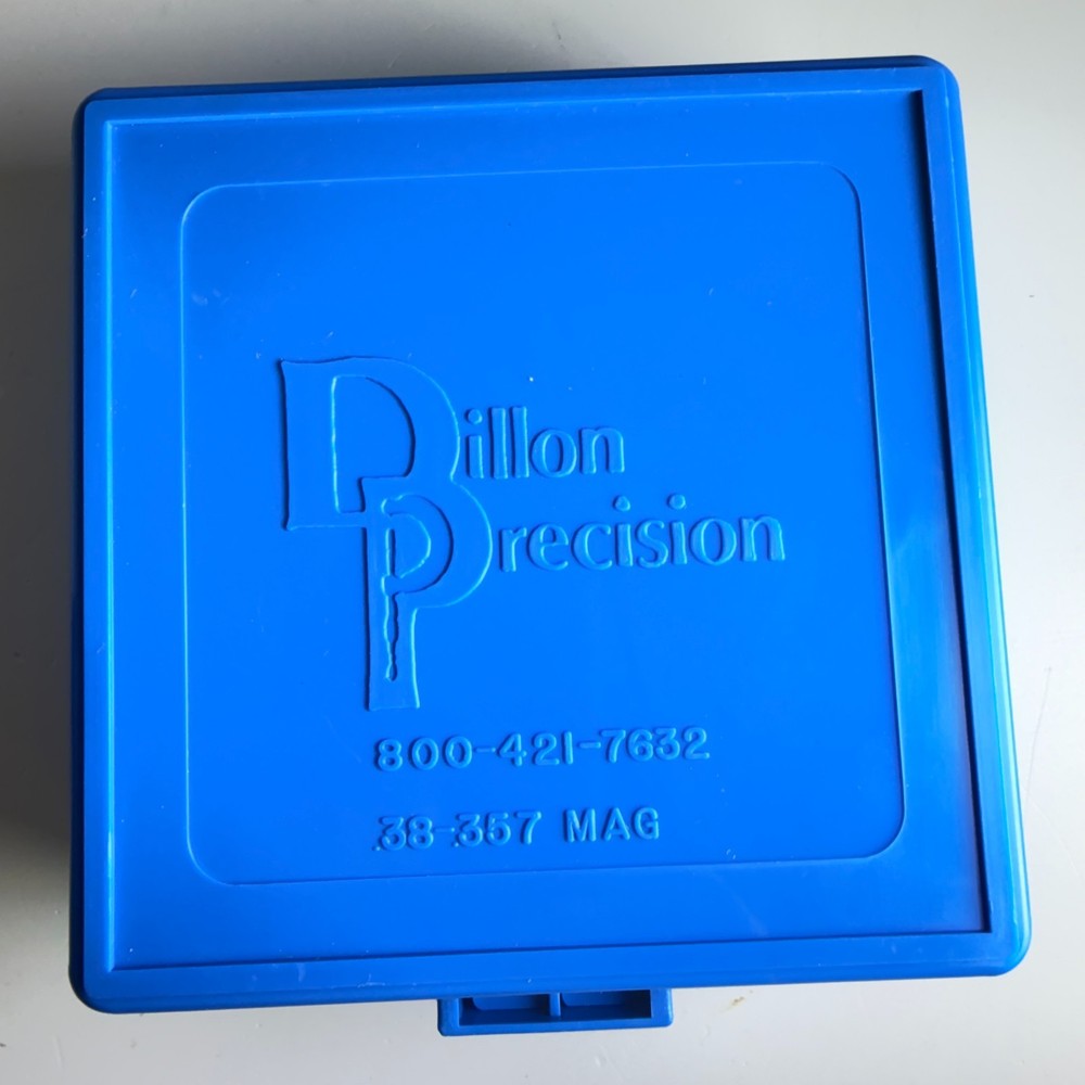 Dillon Precision Ammo Box .38 .357 Magnum 100rd Blue OLD STYLE Stackable