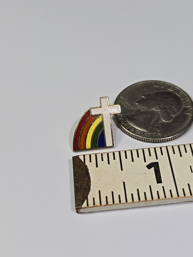 Rainbow Cross Lapel Pin