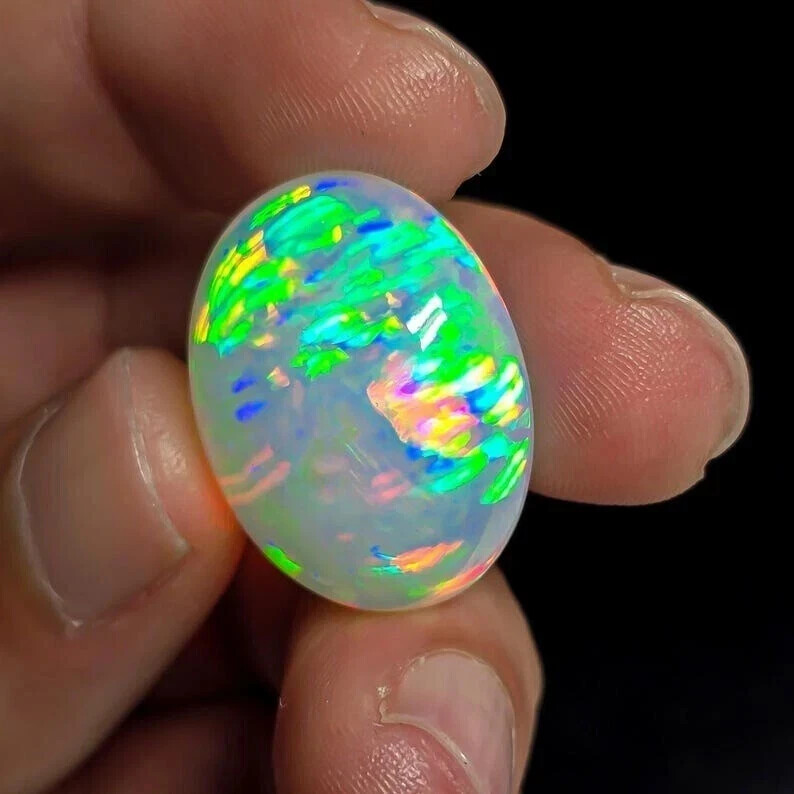 Natural Multicolor Fire Opal Oval Cabochon 3 Ct AAA+ Australian Gemstone