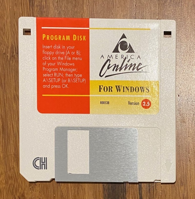 Version 2.5 America Online Program Disk for Windows 3.5" Floppy Disk Vintage AOL