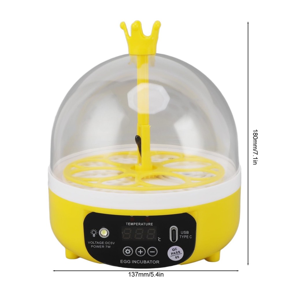 Mini Egg Incubator, Temperature Control Digital Incubators, 4 Eggs Candler Po...