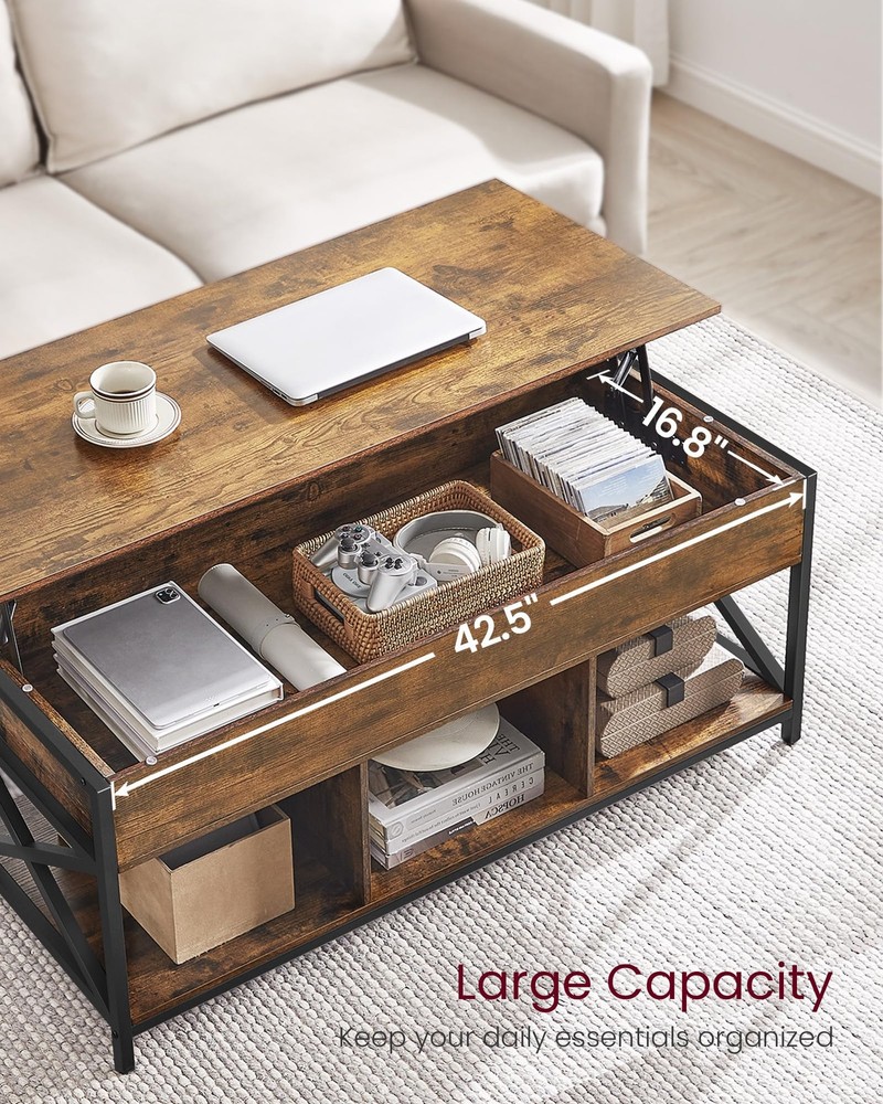 Hide Clutter and Lift Your Work - 47.2 Coffee Table with Storage